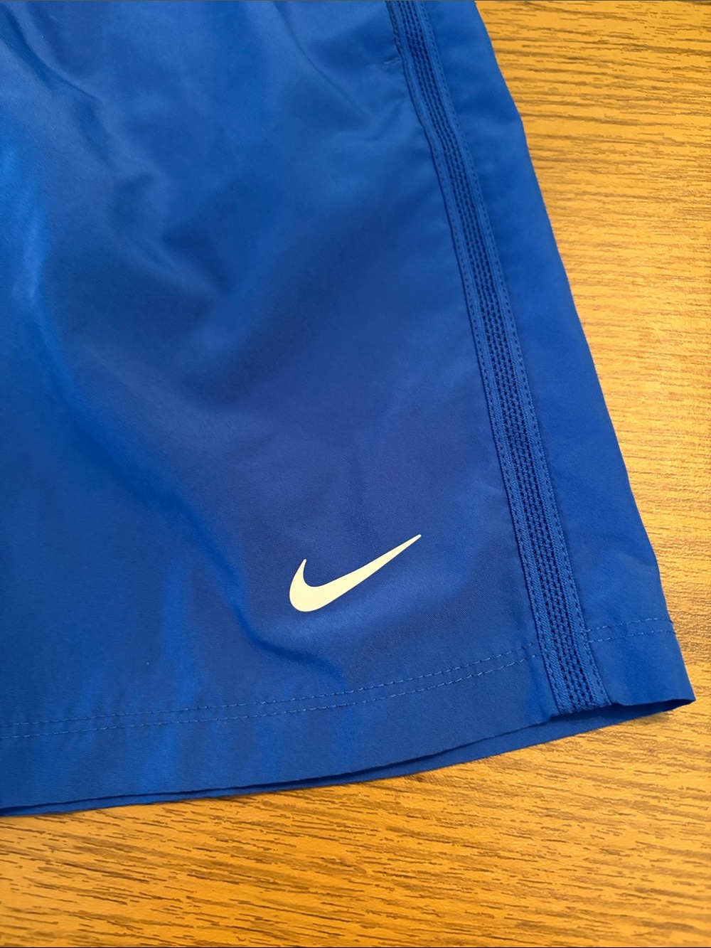 Nike Boy’s Royal Blue Athletic Shorts with White Swoosh - Picture 2 of 3